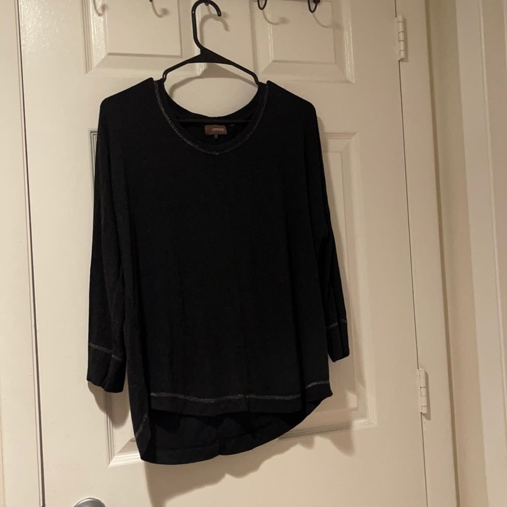 Crosby 3/4 sleeve pullover dark gray/black